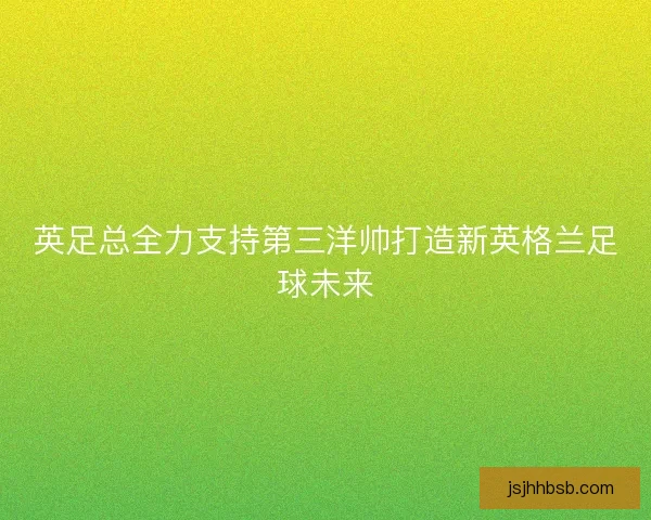 英足总全力支持第三洋帅打造新英格兰足球未来